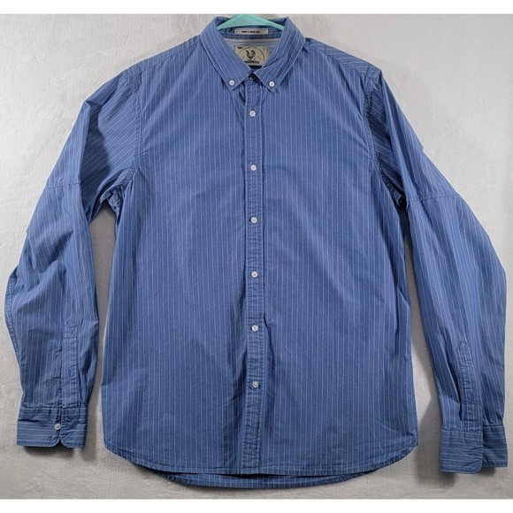 SCOTCH & SODA Large Men's Long Sleeve Button Down Shirt With Locker Loops Stripe - Picture 1 of 13